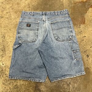 Wrangler Carpenter Denim Shorts Men’s 32 Light Wash Loose Fit Streetwear Skater